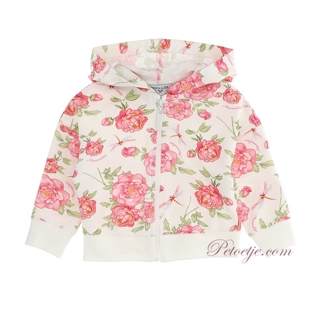 Het beste Laatste vork Baby Meisjes Wit & Roze Bloemen Trui - Petoetje