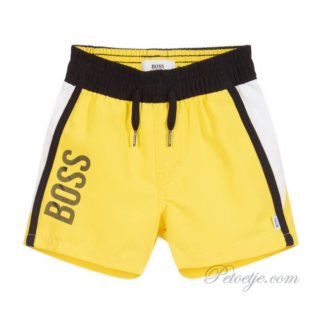 HUGO BOSS Kidswear  Baby Jongens Gele Logo Zwem Short