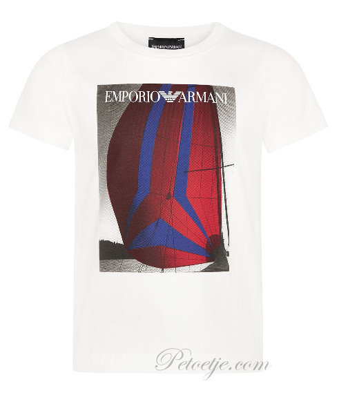 Jongens Witte Logo T-Shirt - Zeilboot 
