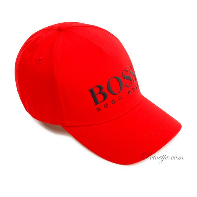 HUGO BOSS Kidswear  Red Cotton Logo Cap
