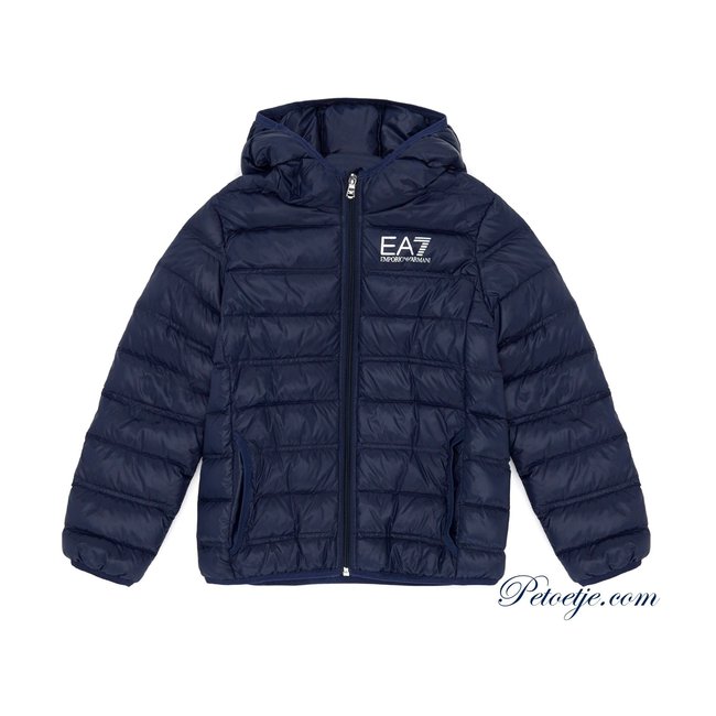 Boys Navy Blue Padded Logo Jacket 