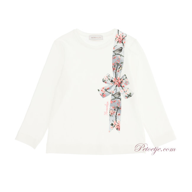 Girls Ivory Floral Jersey T-Shirt 
