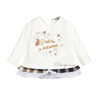 DR. KID Girls Ivory Cotton Top