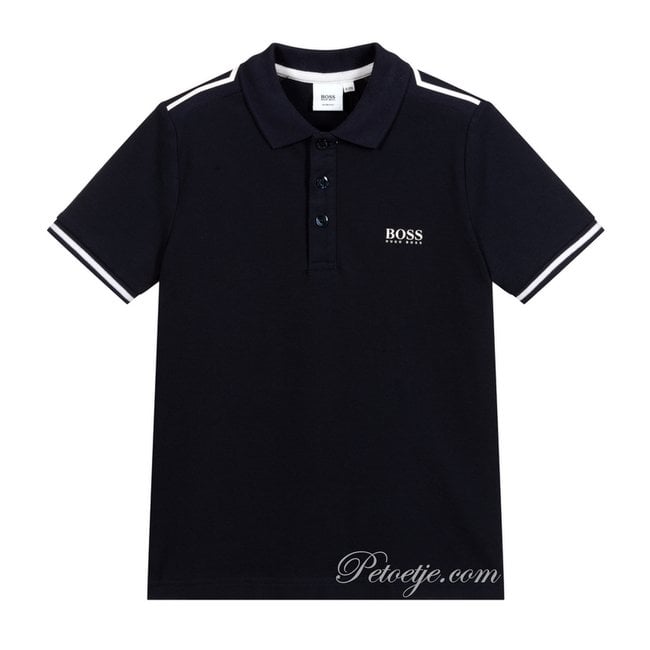 HUGO BOSS Kidswear  Navy Blue Cotton Polo Shirt