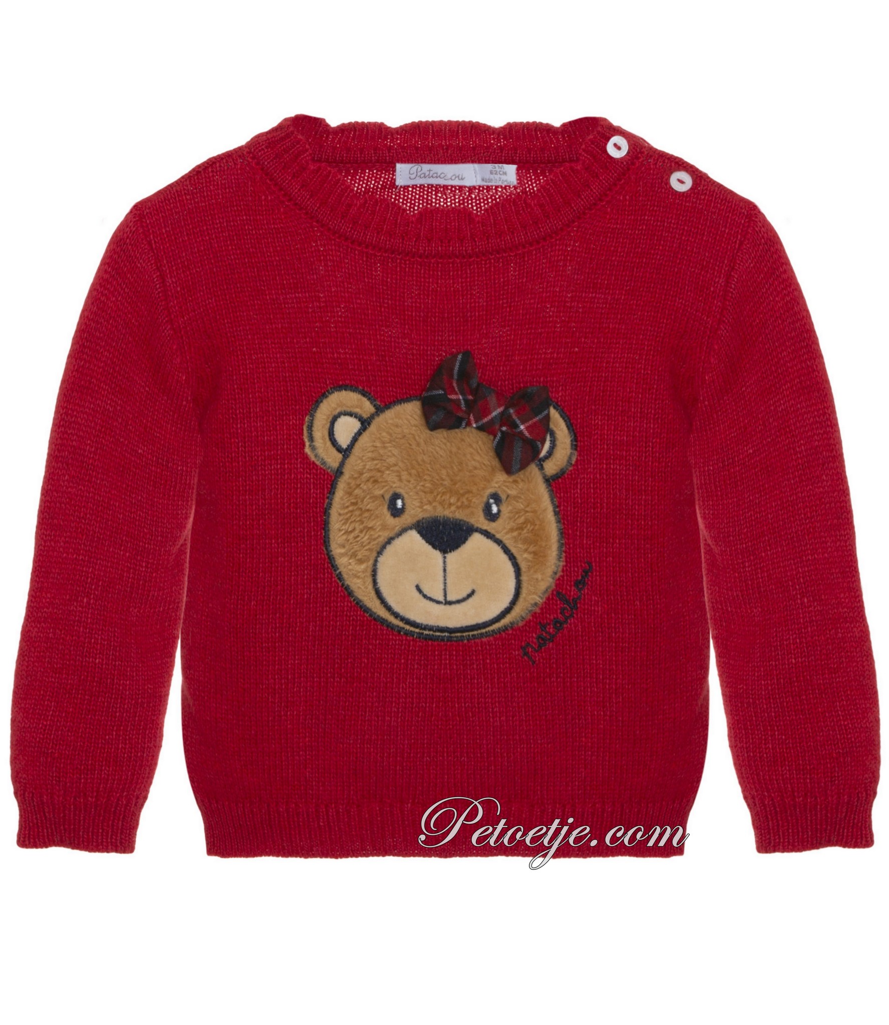 Baby Girls Red Knitted Tartan Sweater 