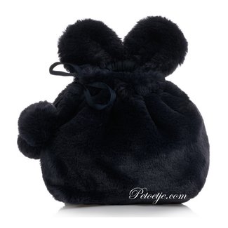LAPIN HOUSE Navy Blue Faux Fur Backpack