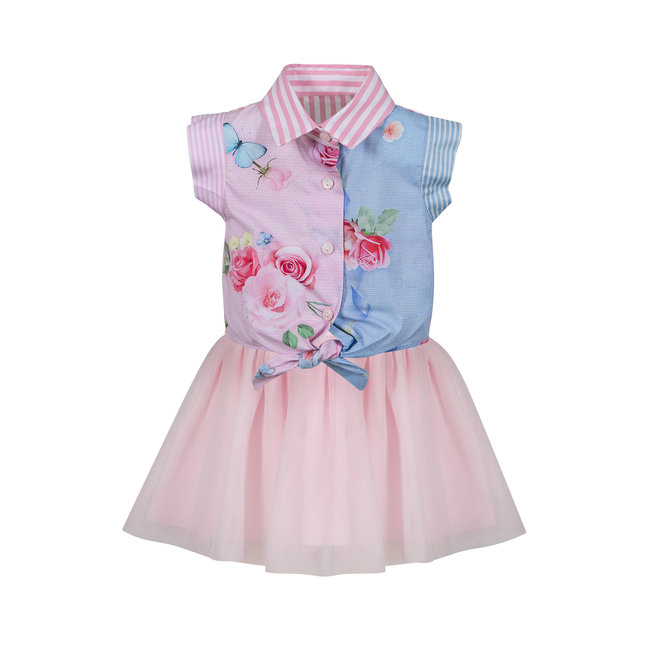 LAPIN HOUSE Pink Floral Tulle Dress