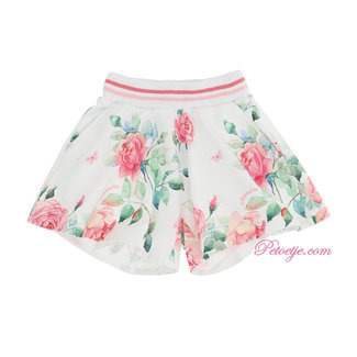 MONNALISA White Floral Jersey Shorts