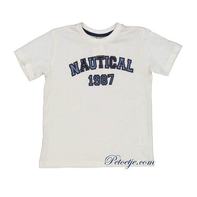 Boys Off White Nautical T-Shirt - Petoetje