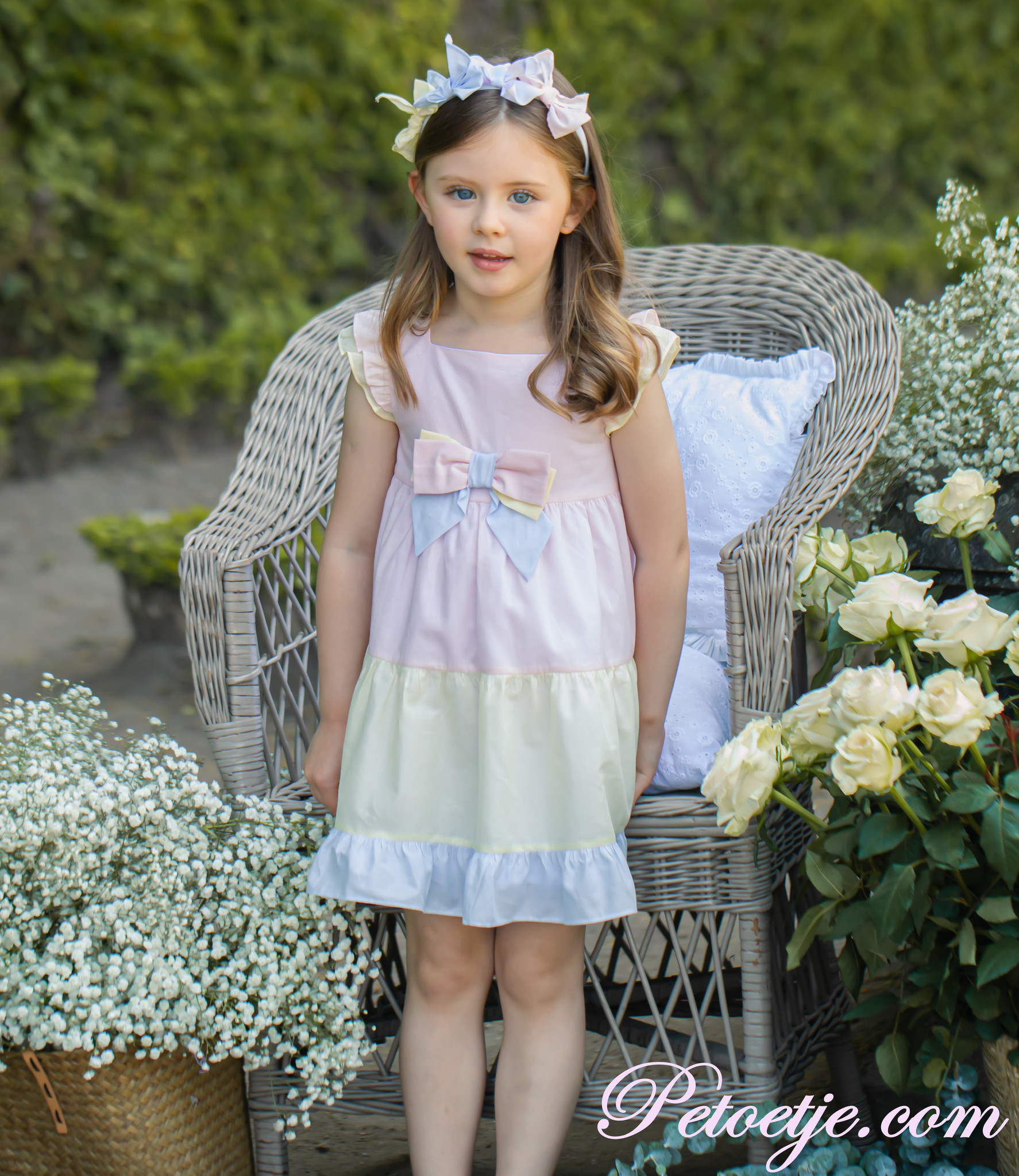 Girls Tricolor Tie Dye Dress 