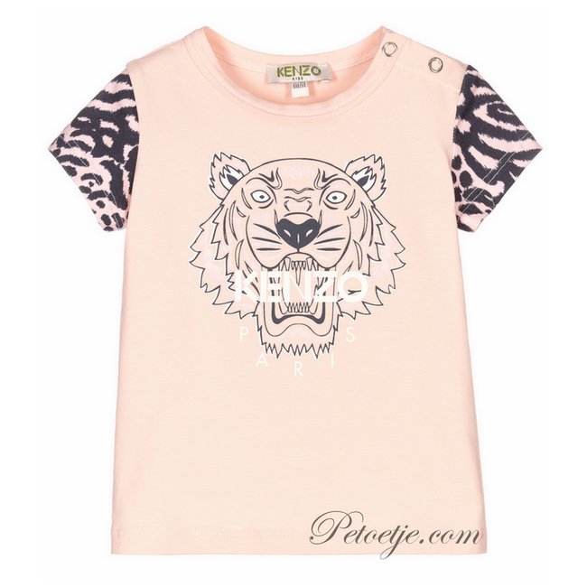 Begroeten Psychologisch sympathie Baby Meisjes Roze Tijger Logo T-Shirt - Petoetje