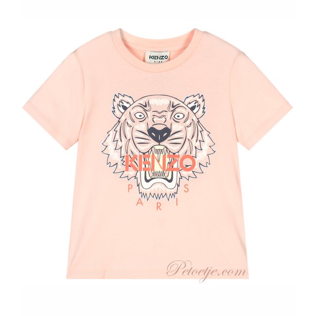 KENZO Girls Pink Tiger Logo T-Shirt