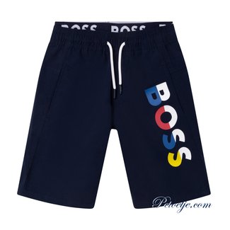 HUGO BOSS Kidswear  Boys Blue Logo Swim Shorts