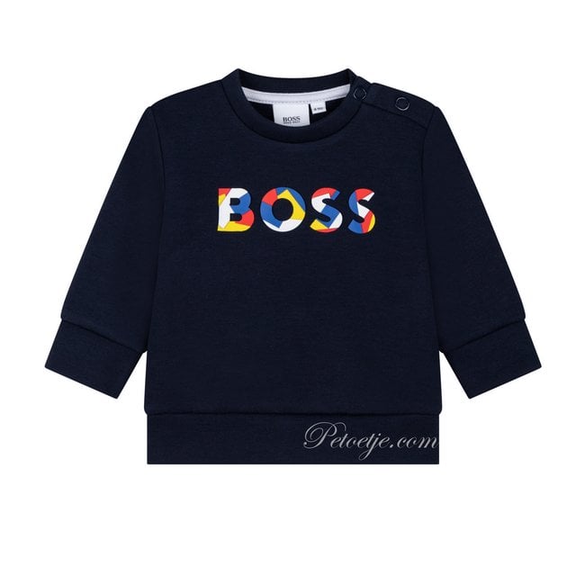 HUGO BOSS Kidswear  Boys Navy Blue Logo Sweater
