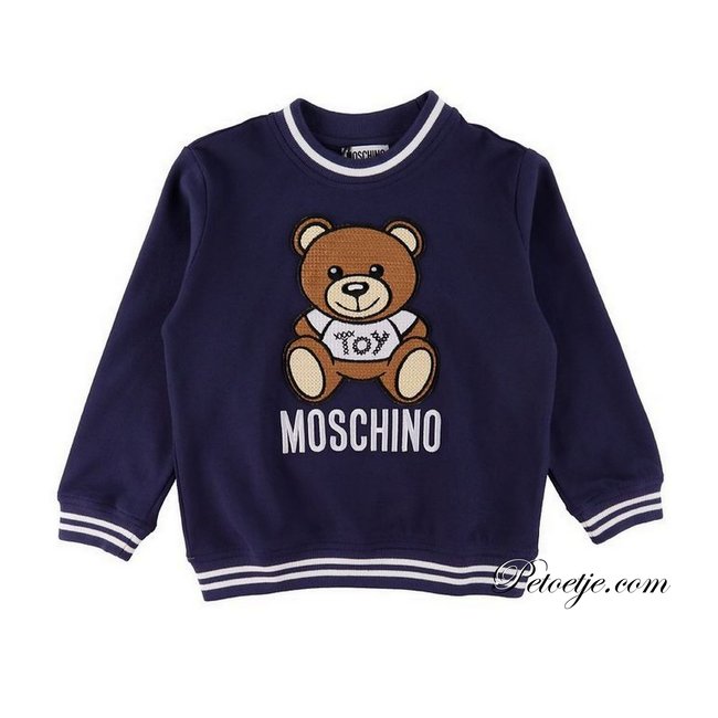MOSCHINO Navy Blue Teddy Bear Logo Sweater