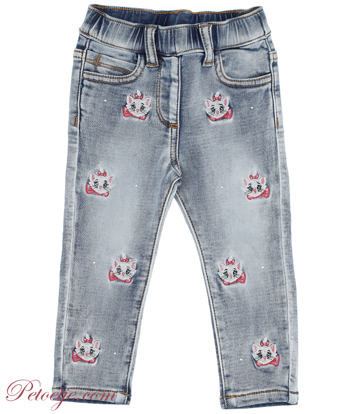 Baby Girls Stone Bleach Denim Jeans 