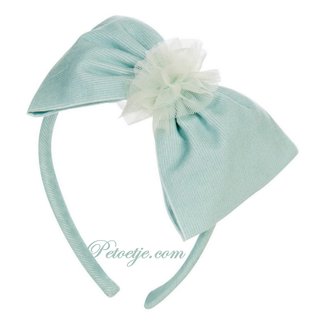 BALLOON CHIC Mint Green Tulle Bow Hair Band