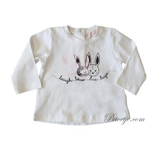 LIU JO Baby Meisjes Ecru Bunny T-Shirt