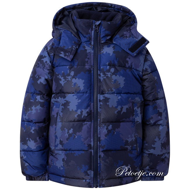 Boys Blue Hooded Puffer Jacket - Petoetje