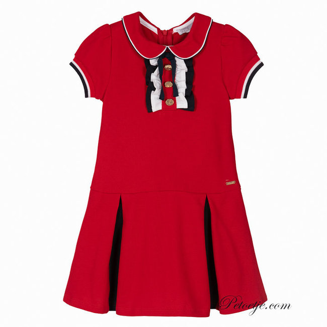 PATACHOU Girls Red Piqué Polo Dress