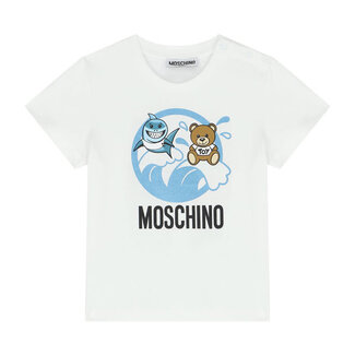 MOSCHINO Baby Witte Surf Logo T-Shirt