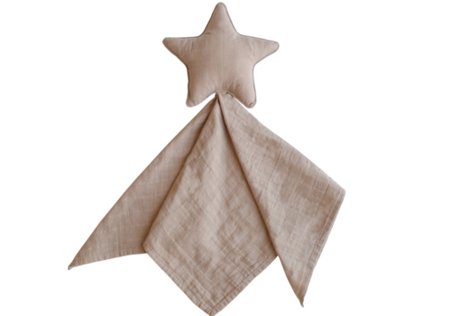 Mushie Lovey Blanket Star Naturel Pink 