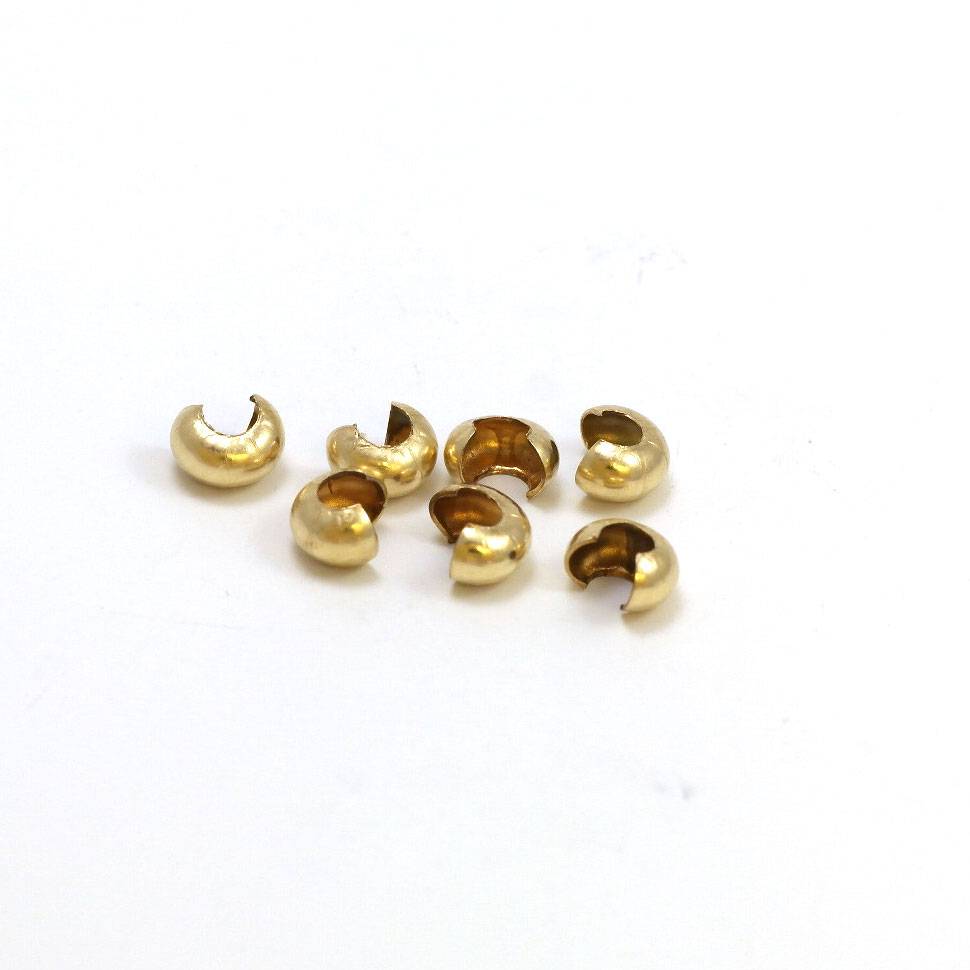 Goldfilled 14 kt knijpkraal verberger 4 mm