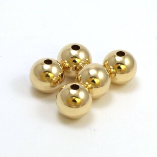 Goldfilled 14kt kralen - rond 10 mm 'smooth'