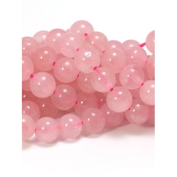 Rozenkwarts kralen 8 mm rond (natuurlijk)