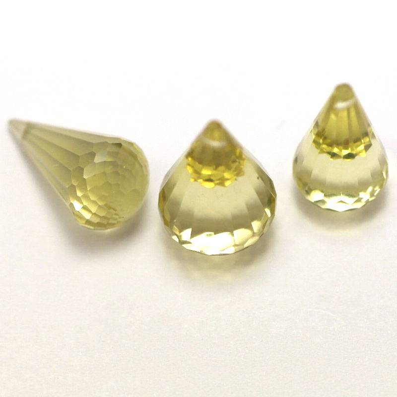 Lemon Quartz briolettes (set 3 stuks)