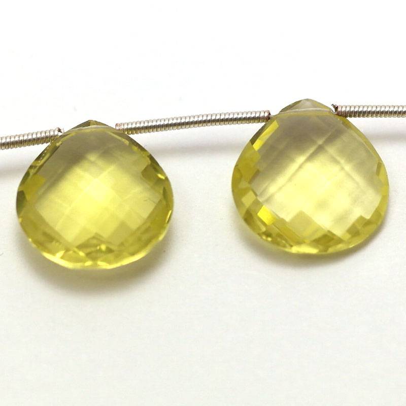 Lemon Quartz briolettes (per paar)