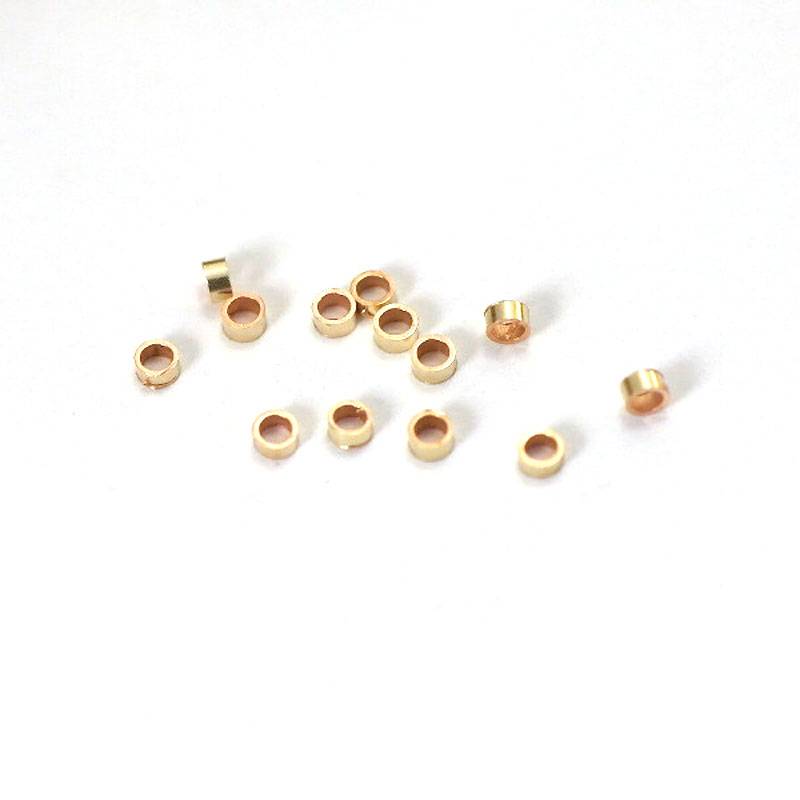 Goldfilled 14 kt Knijpkraal tube 2x1 mm - 10 stuks