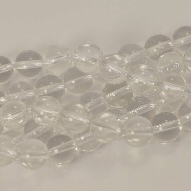 Bergkristal kralen 8 mm rond (streng)