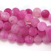 Agaat kralen - effloresce magenta 8 mm (streng)