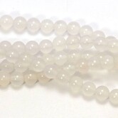 Agaat kralen -witte agaat 6 mm rond (streng)