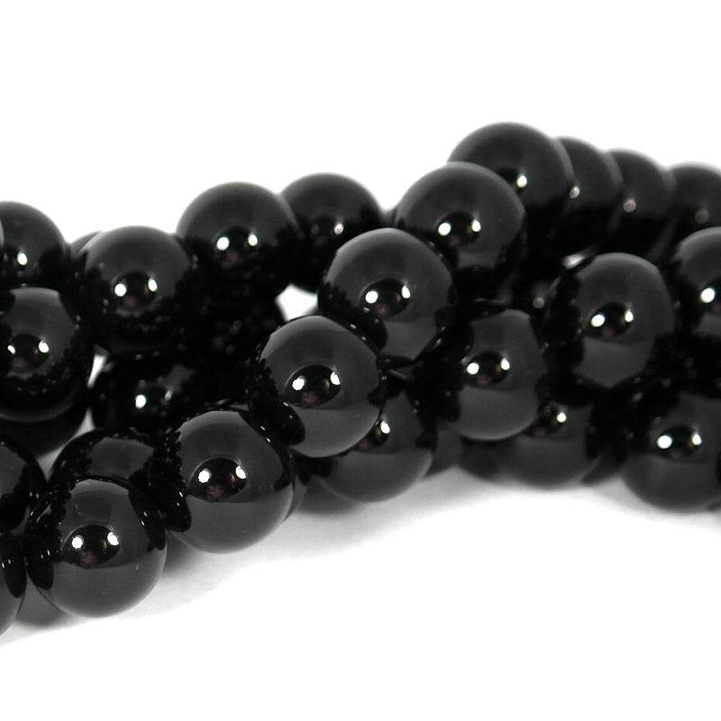 Onyx kralen 12 mm rond (streng)