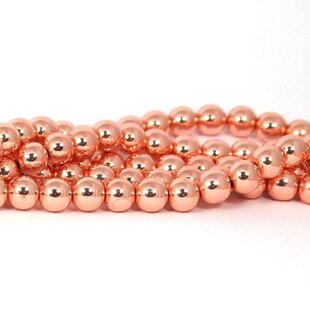 Hematiet kralen rose gold plated (8mm)