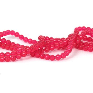 Jade kralen 6 mm rond cerise (streng)