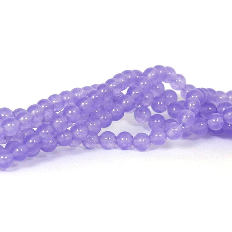 Jade kralen 6 mm rond medium purple (streng)