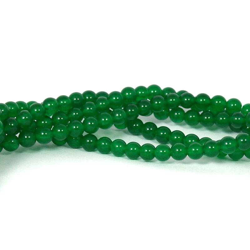 Jade kralen 6 mm rond green (streng)