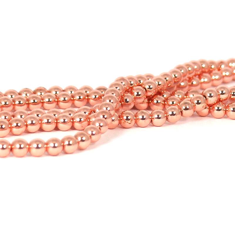 Hematiet kralen rose gold plated (4mm)