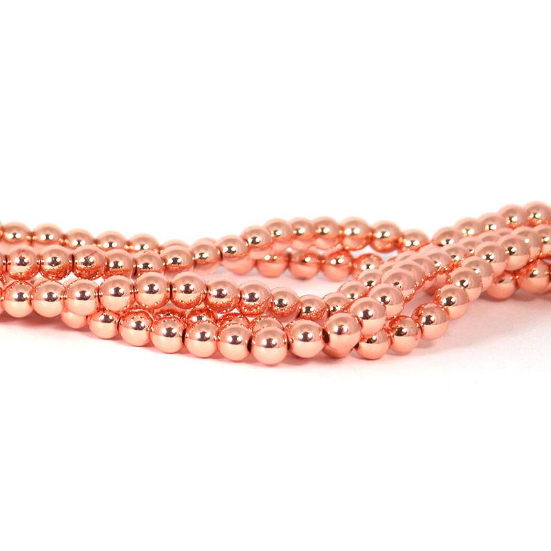 Hematiet kralen rose gold plated (6mm)