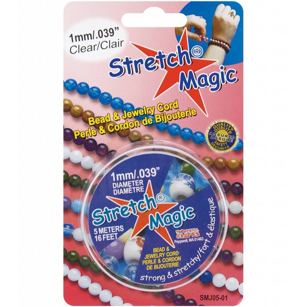 Stretch Magic elastiek transparant, diameter 0,5-1,8mm