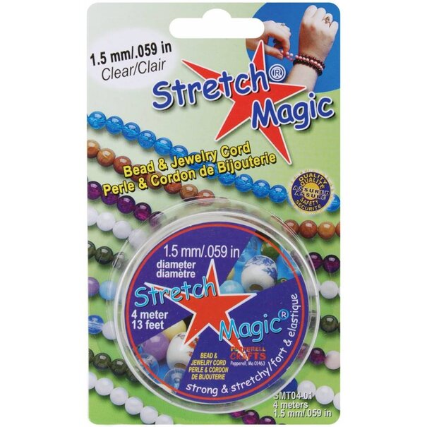 Stretch Magic elastiek transparant, diameter 0,5-1,8mm