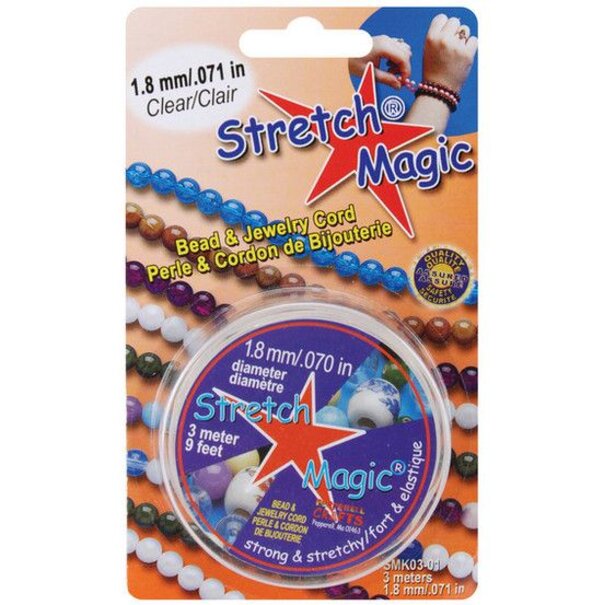 Stretch Magic elastiek transparant, diameter 0,5-1,8mm