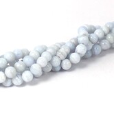 Agaat - blue lace agaat kralen 6 mm rond (streng)