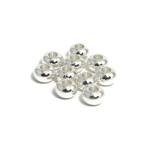 Metalen kralen 6x4 mm zilverkleur (10st)