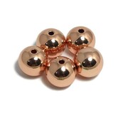 Metalen kralen 10 mm rond rosé goudkleur (5st)