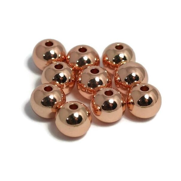 Metalen kralen 8 mm rond rosé goudkleur (10st)