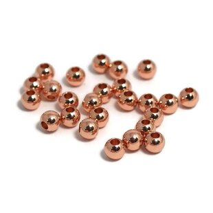 Metalen kralen 4 mm rond rosé goudkleur (25st)